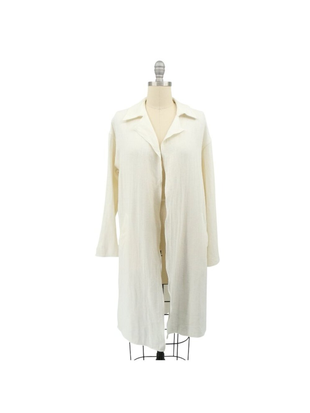NWT Dusan White Linen Open Front Jacket S